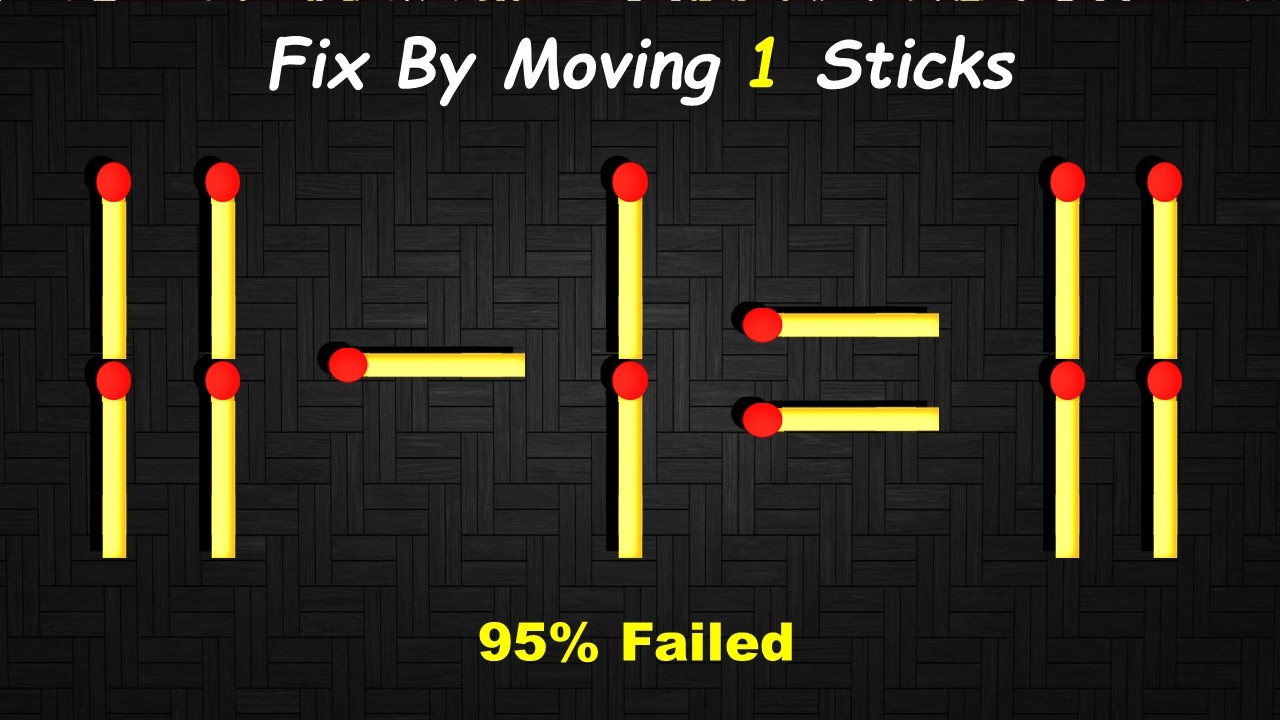20 Genius Tricks to Improve Your IQ with Matchstick Puzzles 11-1=11 ...