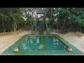 Build Twin Water Slide To Race Swimming Pool Using Bamboo