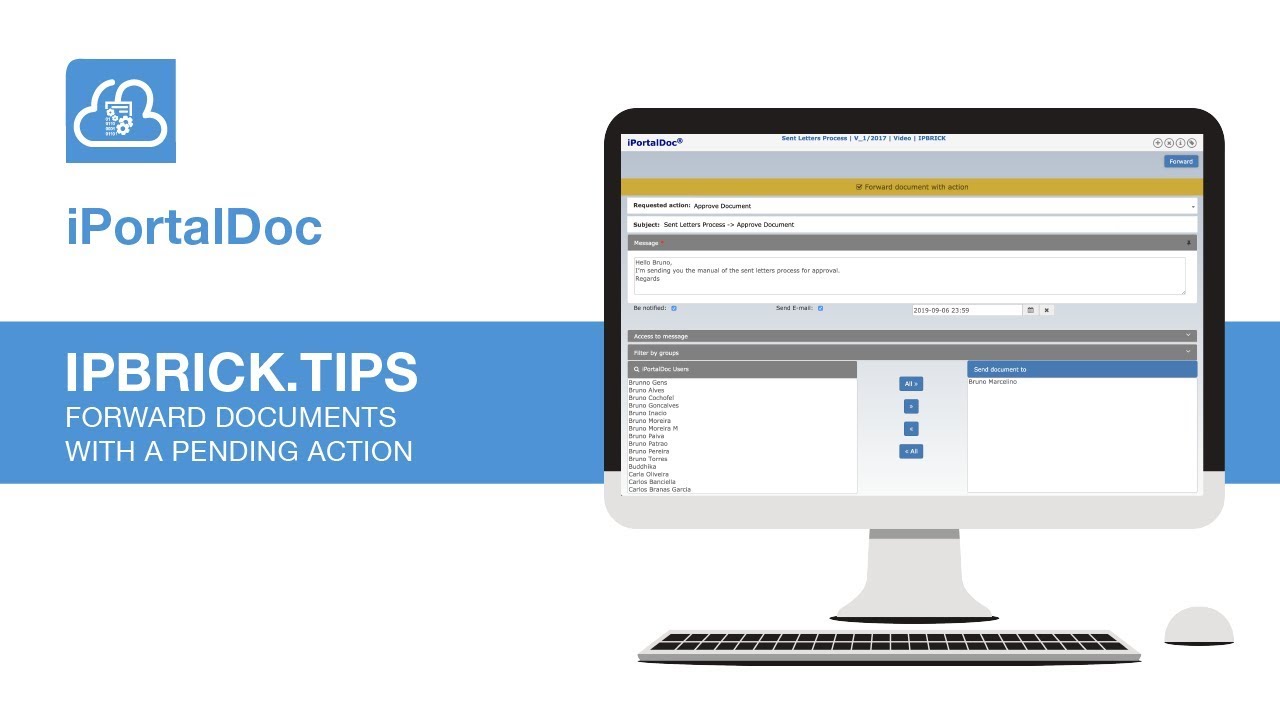 IPBRICK.TIPS - iPortalDoc - Forward Documents with pending action - YouTube