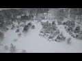 Snow storm drone flyover