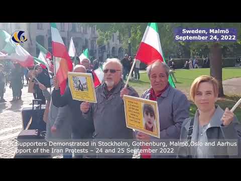MEK Supporters Demonstrated in Sweden, Norway, and Denmark in Support of the Iran Protests