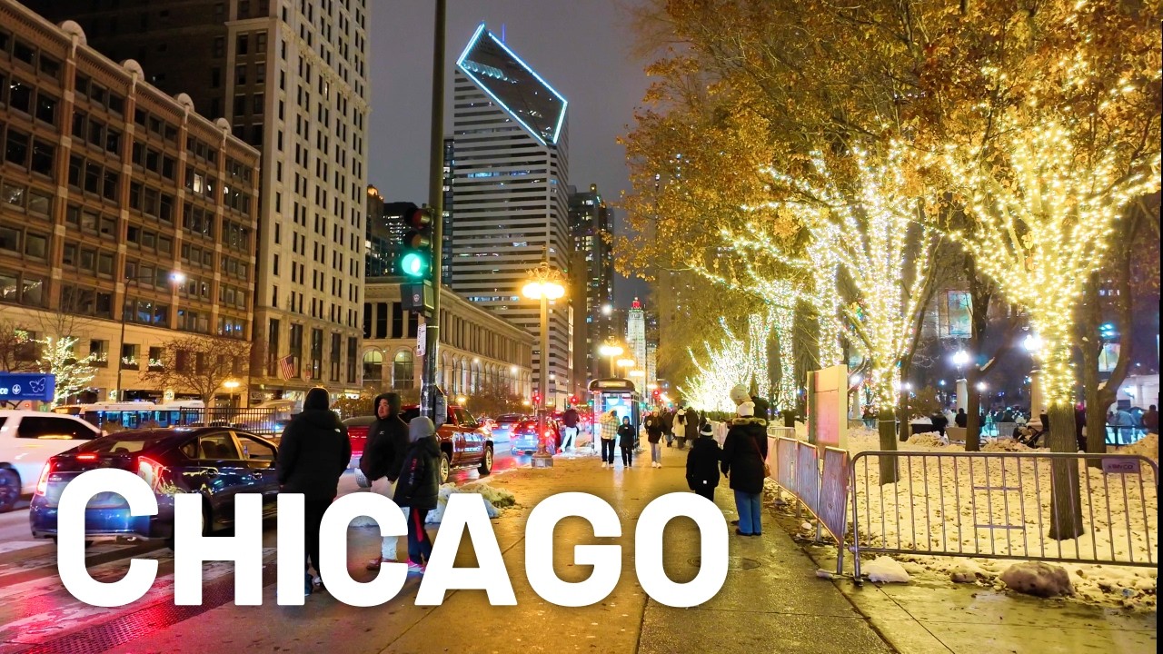 Saturday Night Walk in Downtown Chicago | December 2025