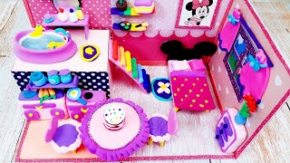 How to make a Pink Minnie mouse clay house tutorial