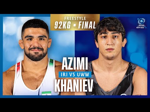 Mukhamed KHANIEV UWW Vs Mohammadmobin AZIMI IRI U23 WORLD CHAMPIONSHIPS FS 92kg Gold Medal