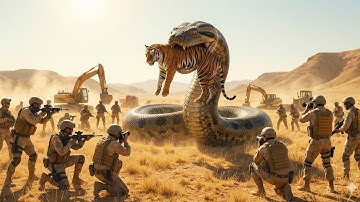 Giant Python Attacks Tiger! Man Calls Rescue Team in a Heroic Wildlife Mission 🐯🐍