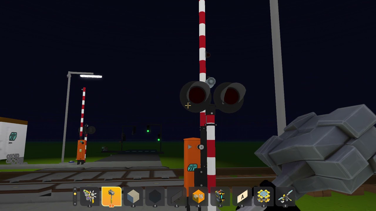 Prezentacja czterech przejazdów kolejowych oraz sygnalizacji drogowej w scrap mechanic