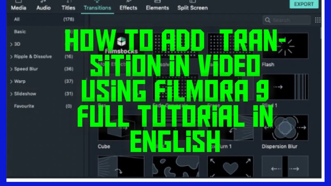 how to add transition in your video using wondershare filmora 9 ...