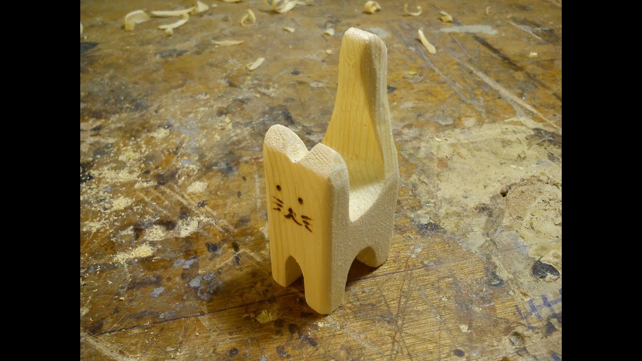 Wooden scroll saw cat toy