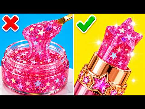 Basic vs. DIY Professional Makeup Challenge! 👄💸 123 GO! Beauty Glow-Up Hacks