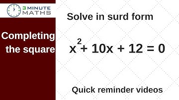 Complete the square - solving in surd form GCSE maths question level 8