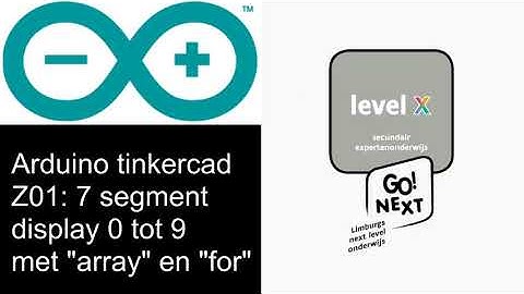 Arduino tinkercad: Z01 zeven segment display 0-9 met "array" en "for"