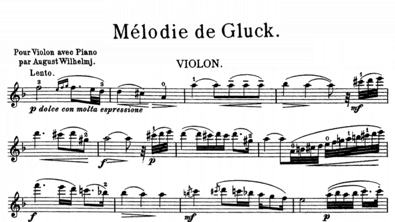 Gluck Melodie : Dance of the Blessed Spirits Wq.30 | Violin and
