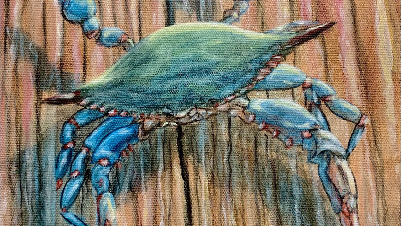 Acrylic Painting | How To Paint A Blue Crab | Tutorial - YouTube