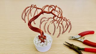 [Bonsai Handmade]How To Make Mini Bonsai Tree Wire Copper 03
