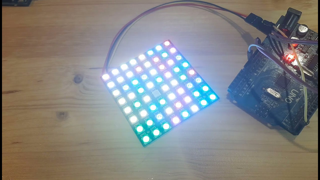 NeoPixel NeoMatrix 8×8 64 RGB LED Matrix Random Color Animation