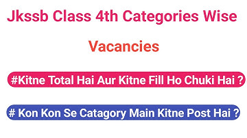 jkssb class 4th cut-off // Vacancies Vacant // Official Data