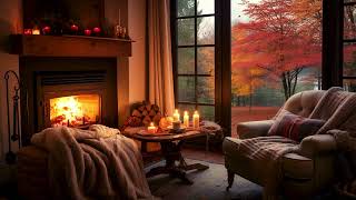 |Cozy Relaxing Music - Warm Rest near Your Dream Fireplace While Leaves Fly Through the Gentle Wind
