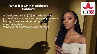 CV AND COVER LETTER WRITING FOR HEALTH CARE ROLES Module 2