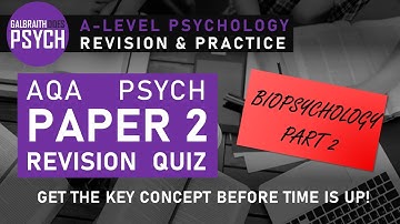 AQA Psychology Paper 2: Biopsychology (Part 2) Key Concepts Revision Quiz