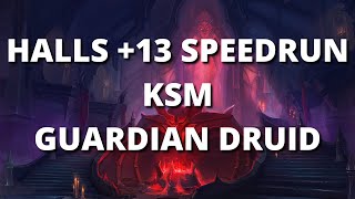 Halls +13 MDI format speedrun - Guardian Druid (Inspiring/Necrotic/Tyran/Prideful)