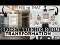 SMALL BEDROOM MAKEOVER ON A BUDGET | CLOSET TO KIDS ROOM TRANSFORMATION | SMALL BEDROOM DECORATE