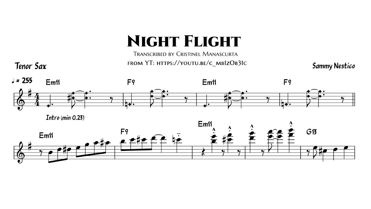 Sammy Nestico - Night Flight (transcription) - YouTube