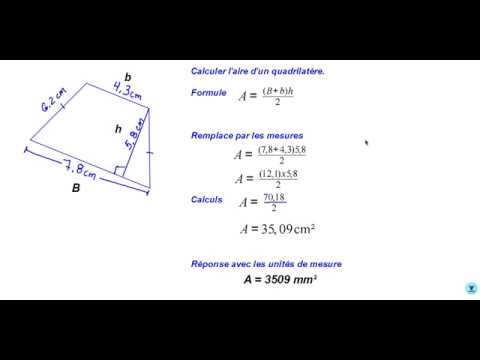calcul d aire d un quadrilatere youtube