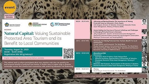 Natural Capital : Valuing Sustainable Protected Area Tourism and Its Benefit to Local Communities
