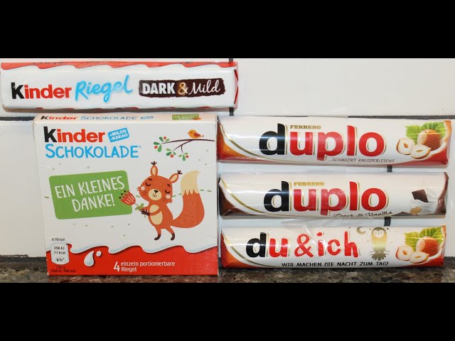 Kinder: Riegel Dark & Mild, Schokolade and Ferrero: duplo, duplo Dark &  Vanilla, du & ich Review - YouTube