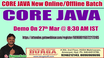 CORE JAVA Online Training in DURGASOFT