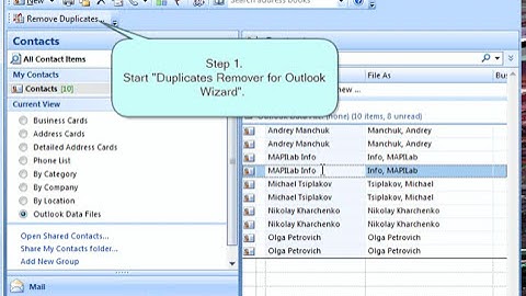 Remove duplicate contacts in Outlook
