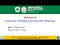 Webinar on importance of linkedin account for hse professionals