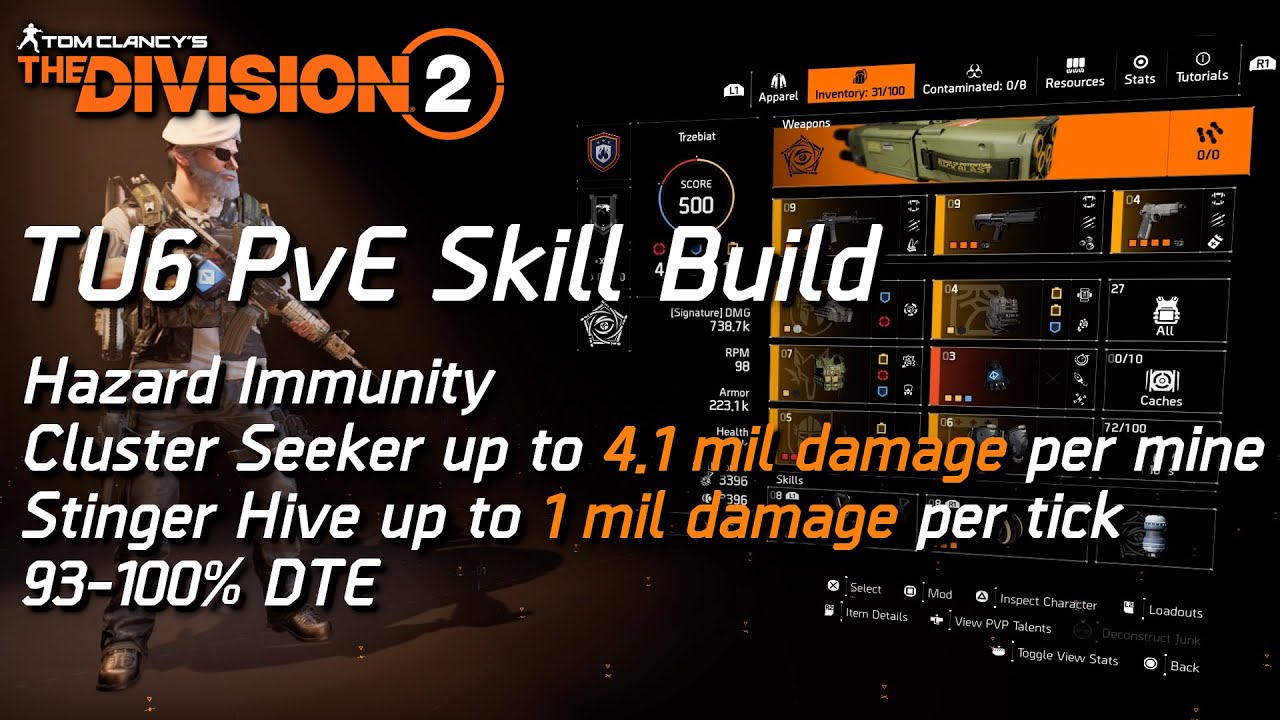 The Division 2 | TU6 Skill Build - Hazard immune, 4.1 mil dmg Cluster ...