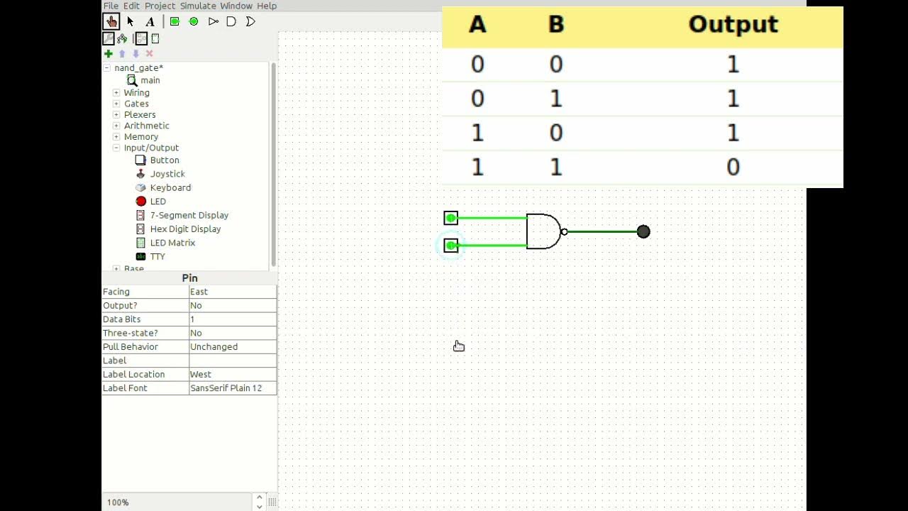 Simulating NAND Gate Using Logisim - YouTube