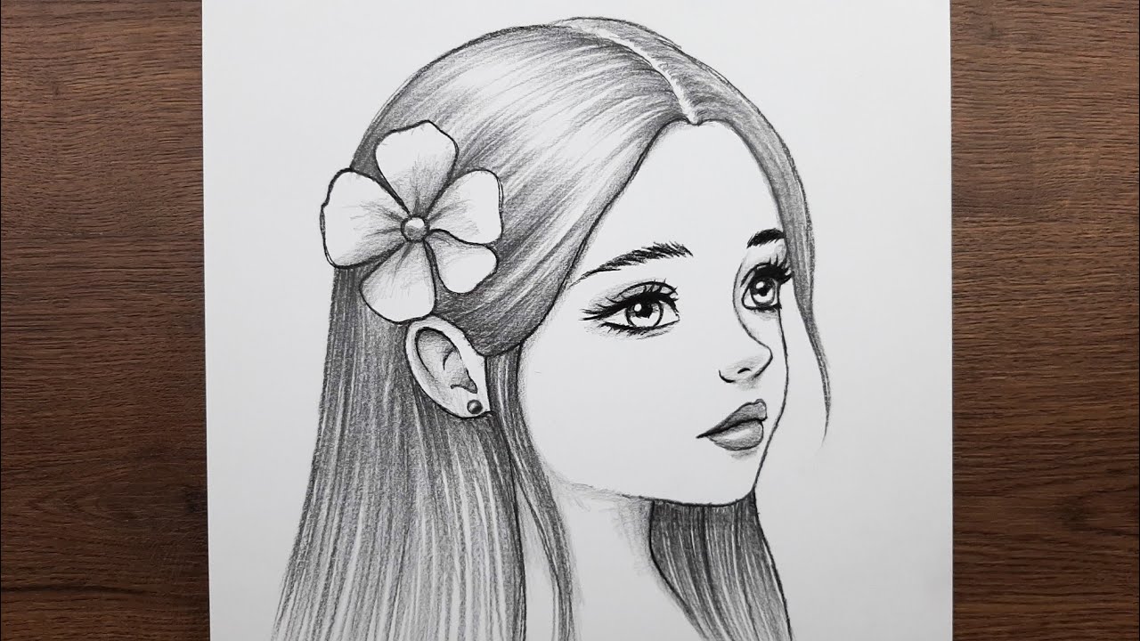 Kolay karakalem güzel kız resmi çizimi - Adım adım güzel kız resmi nasıl çizilir