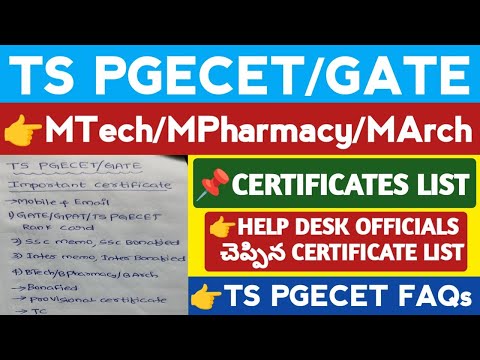 TS PGECET IMPORTANT