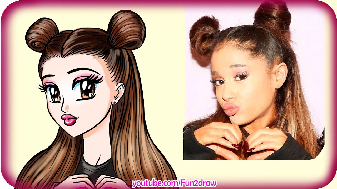 How To Draw Ariana Grande Manga Anime Drawing Tutorial Cute Fun2draw Online Art Classes Youtube