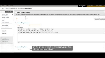 Creating a Journal Entry - Blackboard Learn