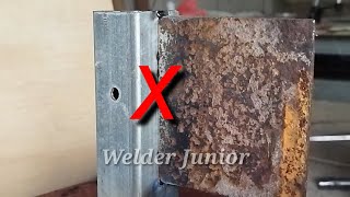 Beginners Should Know this, How to Weld a Vertical Plate to a Thin Square Tube || welder junior