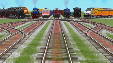 Huge Mistake Circular Looped Railway Tracks Vs Trains Crossing Insane Curvy Path _ BeamNG.Drive