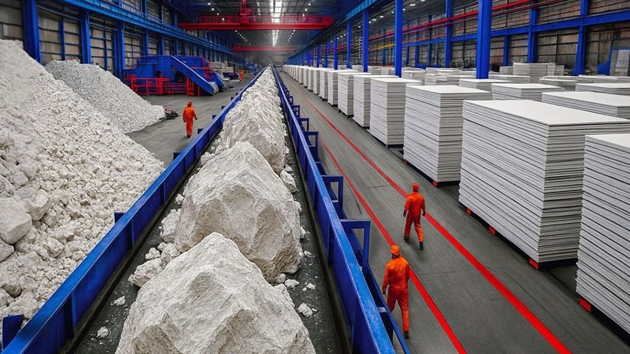 Como é feito: O GESSO ACARTONADO que Transforma 10 BILHÕES de Metros Quadrados em Paredes PERFEITAS