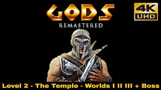 Gods Remastered - Level 2 - The Temple - Worlds I II III + BOSS - Playthrough - Walkthrough in 4k screenshot 4