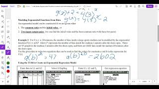 Topic 2.5 Exponential Function Context and Data Modeling