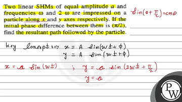 Two linear SHMs of equal amplitude \( a \) and frequencies \( \omeg...