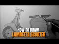 HOW TO DRAW LAMRETTA SCOOTER |