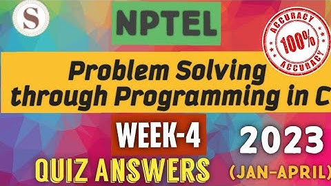 Problem solving through Programming In C || NPTEL week 4 Programming answers #nptel2023  #skumaredu