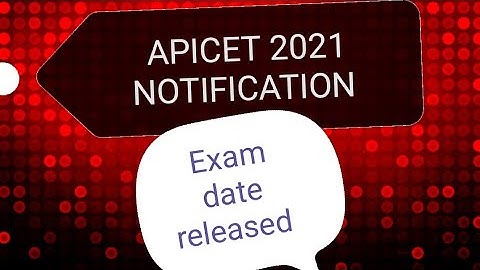 APICET 2021 Notification || ICET || Notification