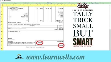 Tally ERP9 Tricks | Small but Smart Trick | 11 | Learnwell | INVOICE IV