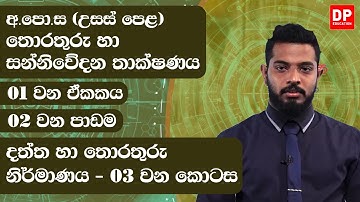 01 වන ඒකකය | 02 වන පාඩම - දත්ත හා තොරතුරු නිර්මාණය -  03 වන කොටස AL ICT Unit 01 Lesson 02