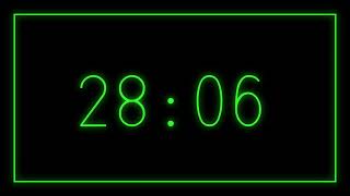 30 minute timer | Green neon dark mode timer countdown